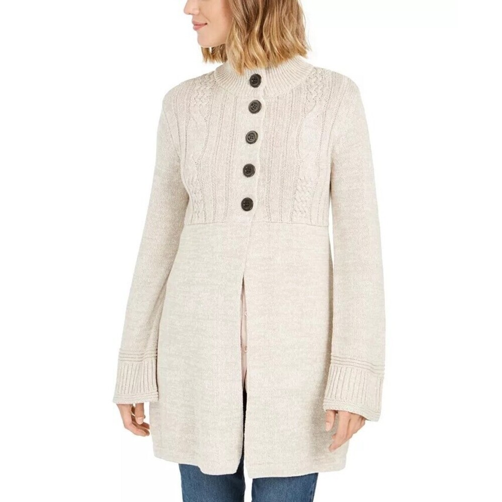 NWT Style & Co Coat Cable-Knit White XS
